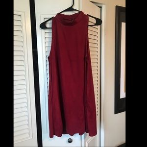 Suede red dress
